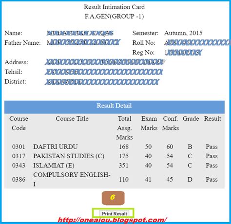 result aiou